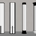 Modern Decorative Columns With Grey Finish And Gold Accents For Interior Design
