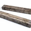 Natural Stone Wood Beams With Rustic Texture And Weathered Surface 3d model