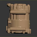 Industrial Equipment Copper Colored Mechanical Component Featuring Multiple Ports And Solid Metal Structure