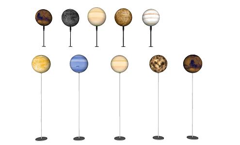 Planet light combination of modern lamps 3d model