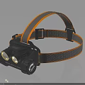 TECBEARS Modern Bedside Lamp With Black Body Orange Gray Accents And Two Bulbs