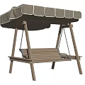 Outdoor Wooden Playground Swing Equipment with Canopy and Seating Structure
