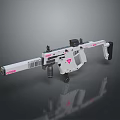 White Submachine Gun With Pink Accents Modern Design And Tactical Features 3d model