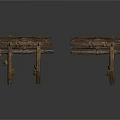 Traditional Wooden Architectural Brackets With Intricate Crossed Strips And Connecting Parts Dark Brown White Background