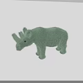 Green Plush Rhino Stuffed Toy With Soft Fur And Cute Appearance