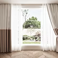 Modern Universal Curtain Fabric Curtain Gauze Curtain Screen Window 3d model
