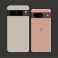 Google Pixel Smartphones Showcasing Light Pink And Pink Back Design With Triple Camera Modules 3d model