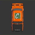 Orange Vintage Racing Car With Number 58 And Sponsor Decals