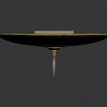 Ancient Decorative Weapon Shield with Blue Enamel Surface Gold Sunburst Design and Dots
