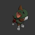 Cartoon Dog Character Wearing Green Hat With Badge And Green Backpack In Game Movie