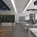 Modern Public Office Space With Open Layout Ergonomic Chairs Green Wall And Pendant Lights