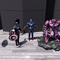 Captain America Action Figures With Small Shield Holder And Purple Stone Giant Statue