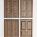 New Chinese style double door door combination 3d model