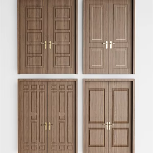 New Chinese style double door combination 3d model