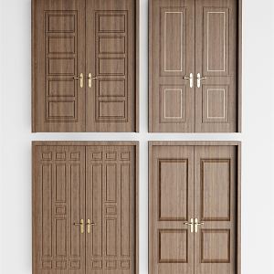 New Chinese style double door combination 3d model