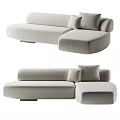 Modern Light Gray Sectional Sofa With Soft Cushions And L Shaped Design 3d model
