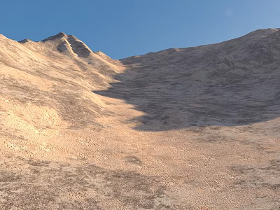 Desert Mountain Landscape With Blue Sky Sandy Rocky Terrain Rolling Hills And Open Valley 3d model
