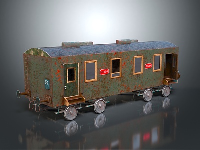 vintage train carriage vintage train 3d model