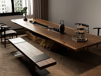 New Chinese Tea Table Tea Chair Combination 3d model