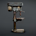 Vintage Industrial Workbench With Metal Frame Classic Design And Rustic Finish