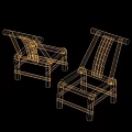 Natural Style Single Chair With Wicker Seat And Wooden Frame Design