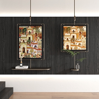 Modern wall lamp painting 3d model