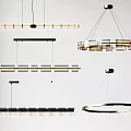 Modern Hanging Chandeliers with Linear Circular and Multi Light Geometric Design Styles 3d model