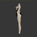 Fashionable Bodysuit In Silver Gold Black Design Displayed On Mannequin