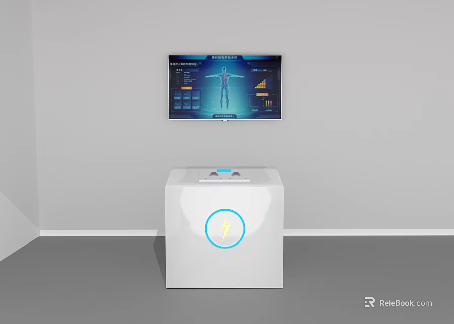 Public Facility Self Service Kiosk With Digital Display Screen And User Interface 3d model