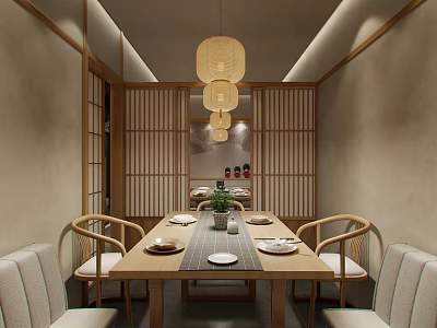 Japanese-style private room, daily food shop private room 3d model