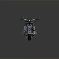 Shiny Blue Vintage Motorcycle With Black Seats Chrome Details And Retro Design