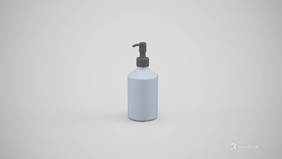 White Liquid Soap Dispenser Bottle With Black Pump For Daily Cleaning 3d model 
