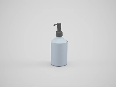 White Liquid Soap Dispenser Bottle With Black Pump For Daily Cleaning 3d model