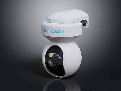 White Dome Security Camera With Rotatable Lens And Clear HD View Feature 3d model