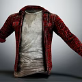 Red Plaid Shirt With Gray T Shirt Casual Layered Outfit And Rolled Sleeves