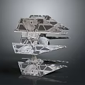 Multi layered Interstellar Spaceship Featuring Complex Geometric Design For Cosmic Exploration 3d model