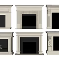 Different White Fireplace Designs With Classic And Modern Architectural Elements 3d model