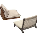 Modern Wooden Frame Chairs With Woven Backrest And Cushioned Seat Design
