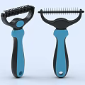 Two Black And Blue Handle Pet Grooming Brushes With Different Bristle Designs
