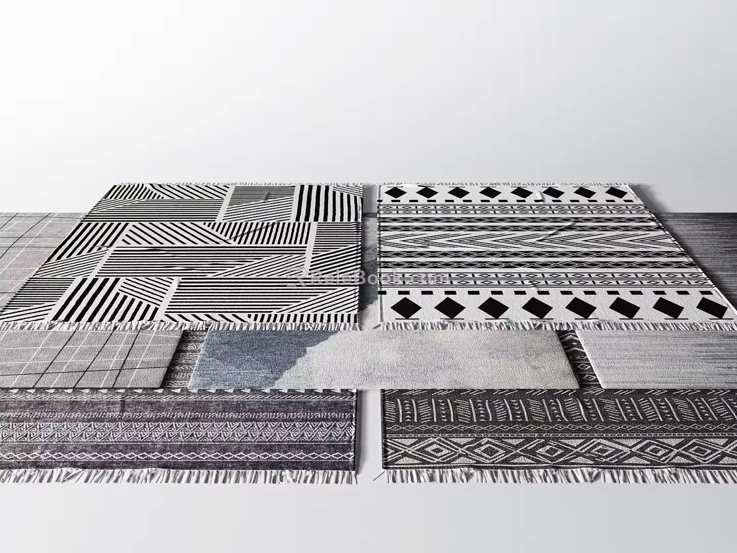 Nordic Square Carpet Combo 3d model