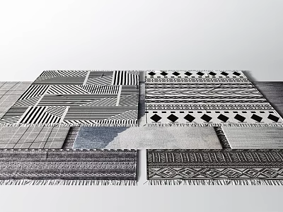 Nordic Square Carpet Combo 3d model