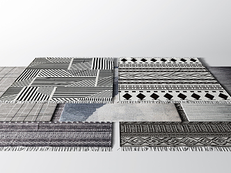 Nordic Square Carpet Combo 3d model