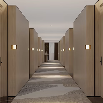 Modern Hotel Aisle 3d model