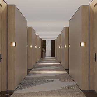 Modern Hotel Aisle 3d model