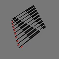Black Metal Drawer Slides With Various Lengths And Red Size Labels