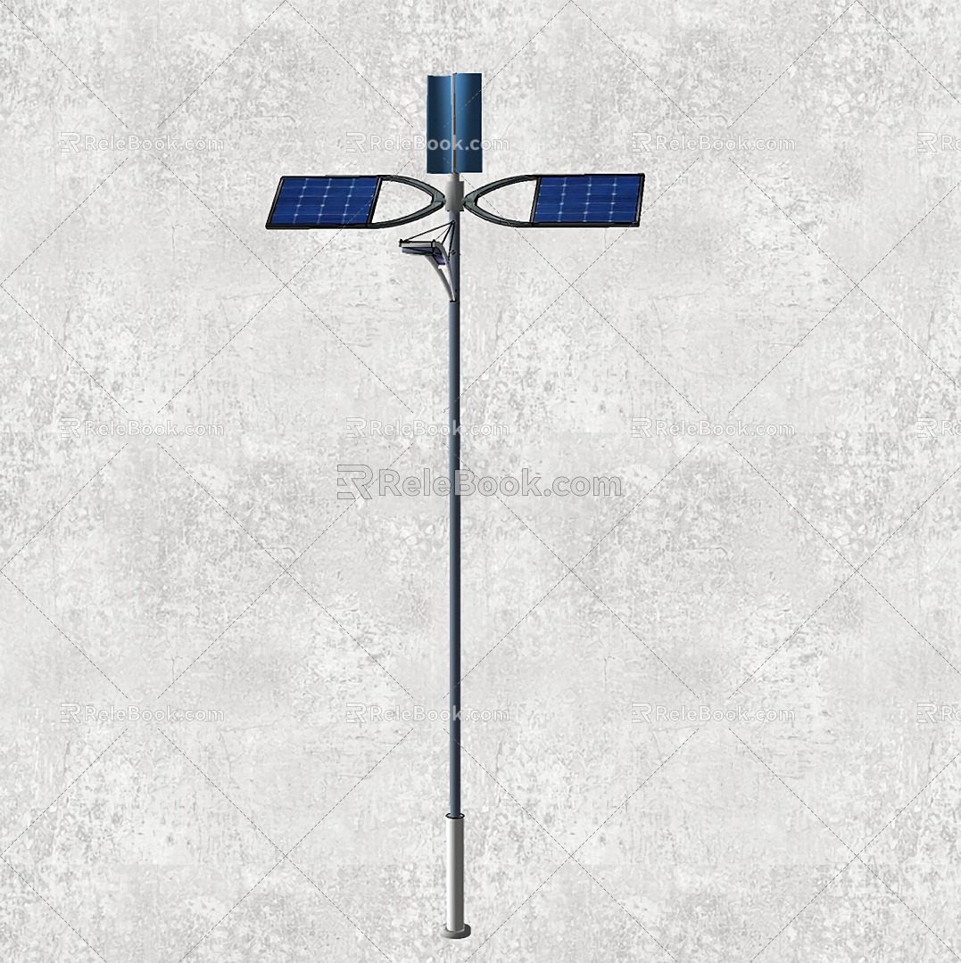 Modern street light solar equipment 3d model