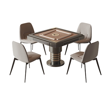 Modern Mahjong Table and Chair 3d model