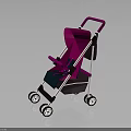 Lightweight Pink Baby Stroller with Foldable Design and Smooth Rolling Wheels