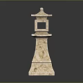 Traditional Marble Stone Lantern With Multi Tiered Design And Roof Like Top