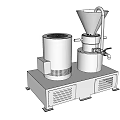 Industrial Grinding Equipment with Cylindrical Container Funnel Feeder and Control Levers on Stable Base